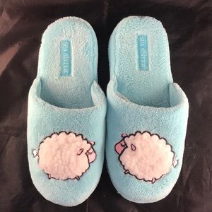 Light blue lamb Spa Sisters slippers!